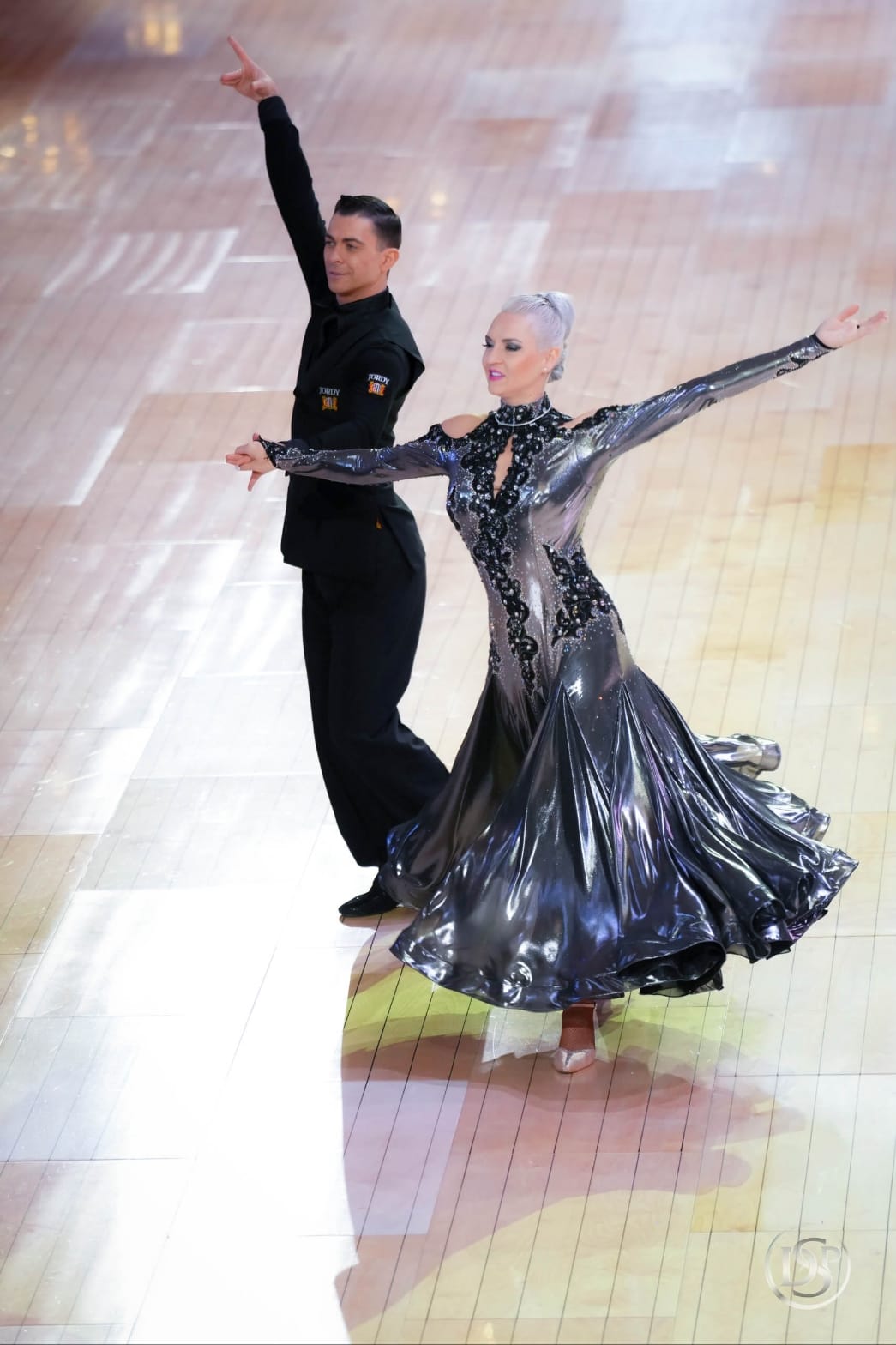 Tatiana Vaccaro black silver smooth gown competition